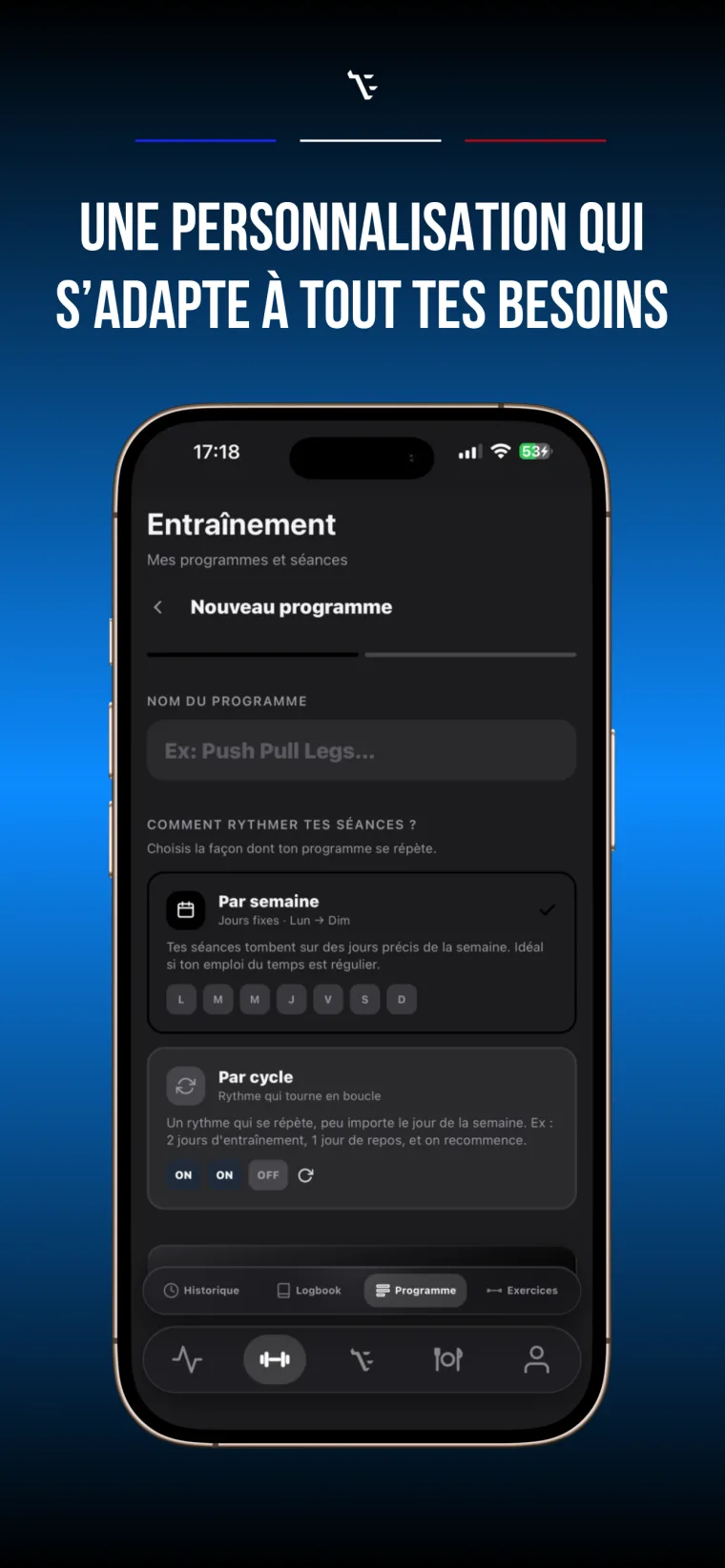 Personnalisation d'un programme d'entraînement